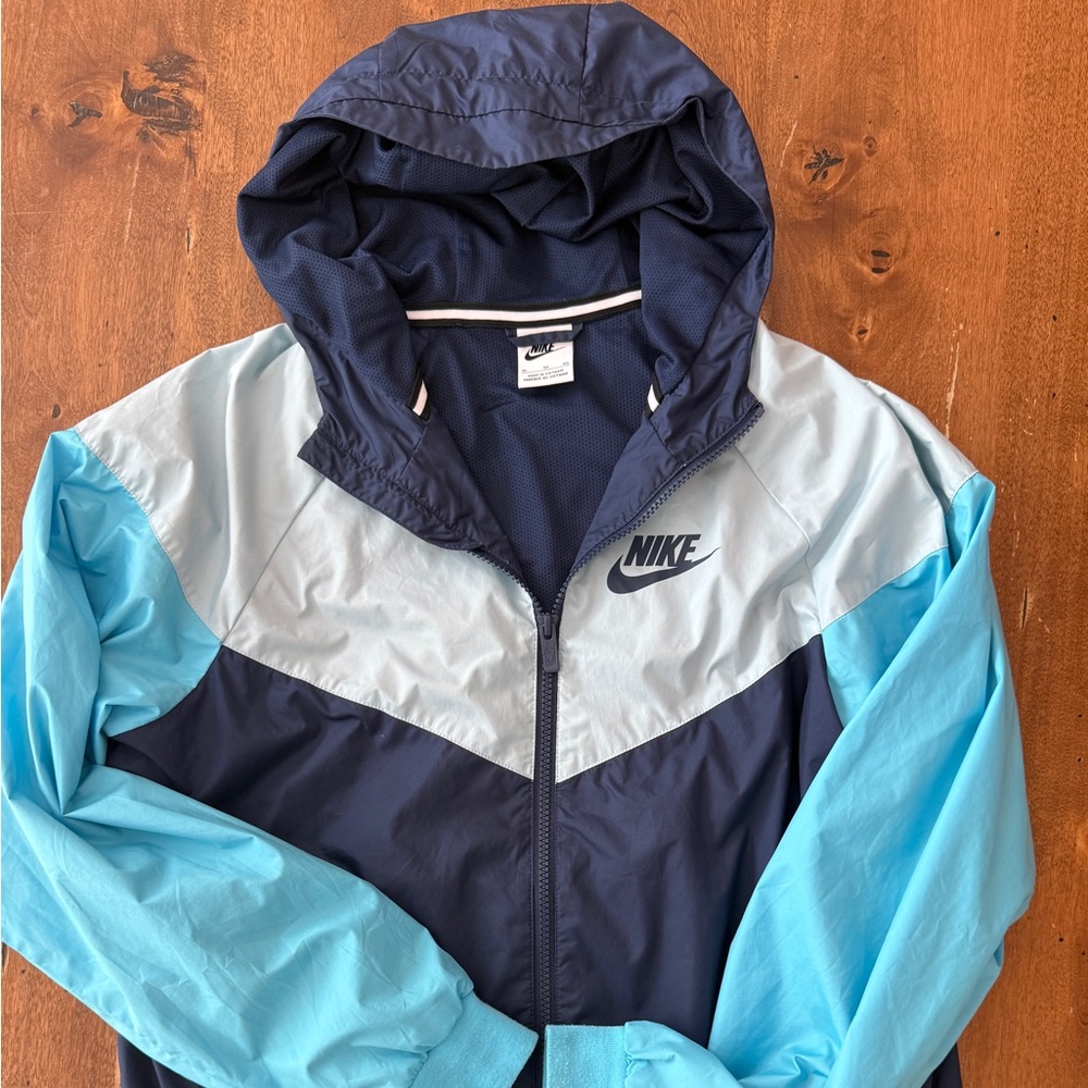 Nike Navy and Aqua Windbreaker Jacket